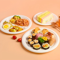 Assiettes et bols jetables écologiques compostables en bagasse de canne à sucre 6/7 pouces 350ml-1000ml, carton de 1000 pièces pour fêtes