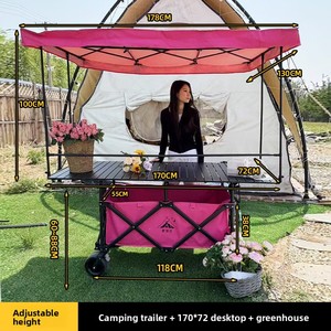 Carrelli pieghevoli a 4 ruote all'ingrosso, carrelli pieghevoli da esterno con manici lunghi, utilizzabili come carrelli da viaggio - Product Image 6