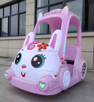 Meilleur prix voiture jouet lapin électrique pour l'extérieur voiture de course gonflable en plastique de dessin animé parent-enfant pour bébé