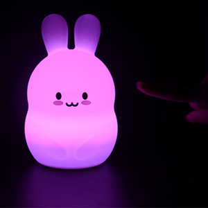 Lámpara de silicona de conejo recargable por USB, luz nocturna con Control táctil con cambio de Color extraño, regalo para niños - Product Image 3