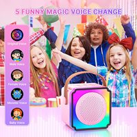 Mini Máquina de Karaoke YLL, Altavoz Portátil Bluetooth con Potenciador de Bajos para Niños y Adultos, con 2 Micrófonos Inalámbricos