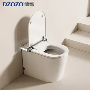 S006 Chinese OEM ODM Ceramic Porcelain Smart Open Toilet With Smart Foot Sensor Automatic Flip Cover