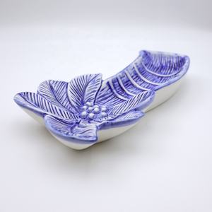 Piring porselen berbentuk logo kustom untuk pesta makan malam makanan penutup piring dan piring keramik pohon palem daun untuk rumah restoran - Product Image 6