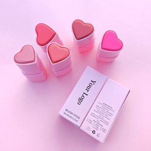 Venta al por mayor maquillaje rubor Etiqueta Privada Rosa amor corazón cara rubor palo crema vegano añadir su logotipo maquillaje rubor - Product Image 1