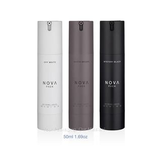 Bouteille de sérum sans air de lotion rechargeable colorée de 15ml 30ml 50ml 100ml bouteille de pompe sans air blanc brun mat noir pour les soins de la peau - Product Image 1