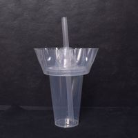 Gobelet en plastique jetable écologique avec plateau, capacité et taille personnalisées, impression sérigraphique, style tendance, utilisation promotionnelle
