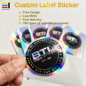 Etiquetas Holográficas Personalizadas de Bajo MOQ, Adhesivas, de Vinilo, Impermeables, para Laboratorio, para Uso en Embalaje de Botellas Pequeñas, Forma Personalizada - Product Image 2