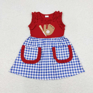 Venta al por Mayor de Conjuntos de Ropa a Juego para Hermanos, Niñas y Niños, Estilo Béisbol Rojo - Product Image 2
