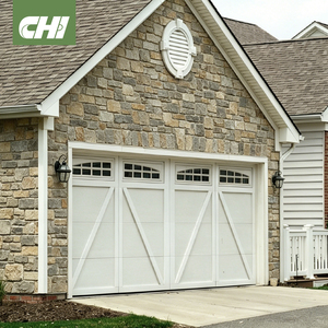 <span class=keywords><strong>Porte</strong></span> <span class=keywords><strong>de</strong></span> <span class=keywords><strong>garage</strong></span> sectionnelle résidentielle en panneaux d'aluminium, style chariot, étanche, finition polymère - Product Image 1