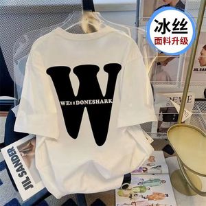 T-shirt unisexe en soie de lait, style japonais, col rond, manches courtes, respirant, anti-plis, coupe ajustée, pour l'été - Product Image 4