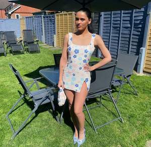 Re Mcgreen stella primavera ed estate nuovo stile colorato <span class=keywords><strong>fiore</strong></span> con spacco con paillettes abito aderente alla moda <span class=keywords><strong>abbigliamento</strong></span> femminile - Product Image 5