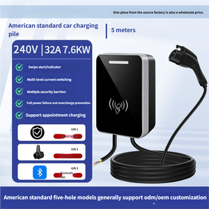 7.6KW 32A Wallbox Level 2 Home Car <b>Charging</b> Station Type 1/J1772 <b>Plug</b> 5M Cable IP65 <b>Fast</b> Smart 110-400V - Product Image 6
