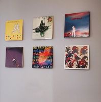 Étagère à disques vinyles moderne en acrylique de 4 pouces, murale, pour l'affichage de CD, avec support pour albums vinyles, rangement pour disques vinyles