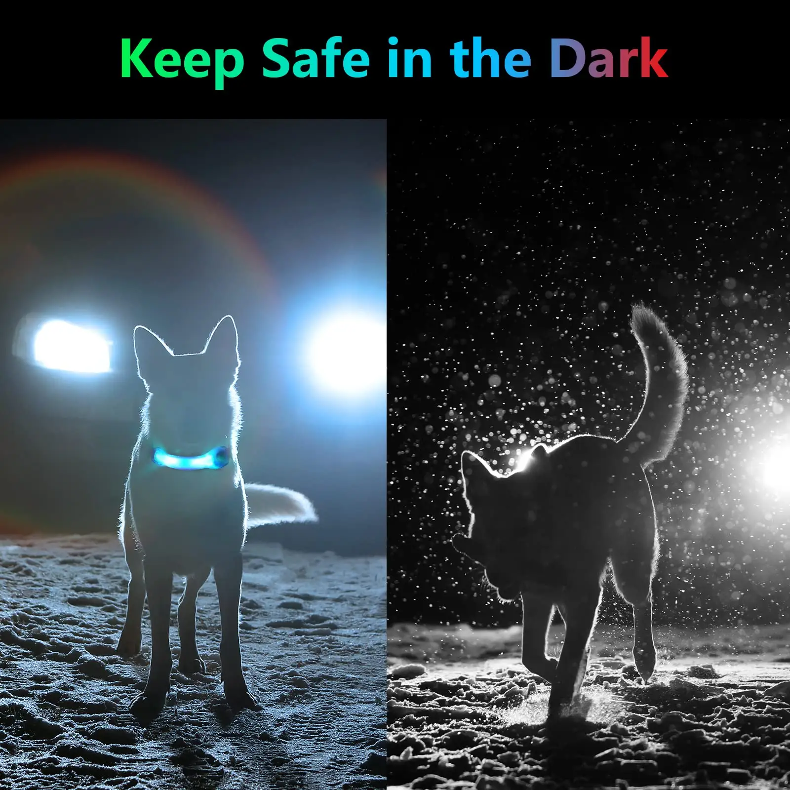 Led ánh sáng con chó cổ áo sáng chó cổ áo an toàn LED dải ánh sáng cho chó mèo sáng an toàn cho ban đêm