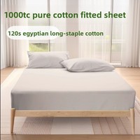 Housse de matelas en coton pur tissé 1000TC, protection universelle quatre saisons, teinture réactive unie, lavable en machine