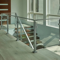 EKOO Support de fixation pour balustrade de balcon, poteau de rampe, main courante en acier inoxydable, garde-corps en verre