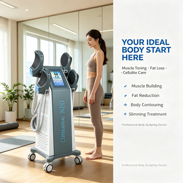 Multi-handle Emsone NEO RF Body Shaping Machine Full Body Muscle Training Fat Loss Fitness Equipment for Salon Home Use