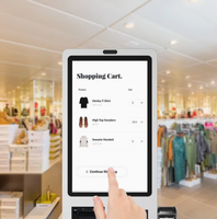 Kiosque en libre-service, borne de commande automatique, terminal de paiement avec écran tactile pour restaurant de restauration rapide