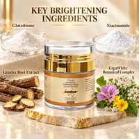 Crème Visage Hydratante Éclaircissante Bio Naturelle à la Vitamine C et Double Glutathion, Marque Blanche, pour Tous Types de Peau