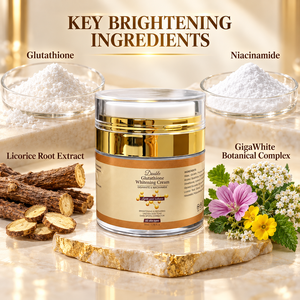 Krim Wajah Perawatan Kulit Double <span class=keywords><strong>Glutathione</strong></span> Vitamin C Organik Alami Label Pribadi untuk Semua Jenis Kulit - Product Image 4