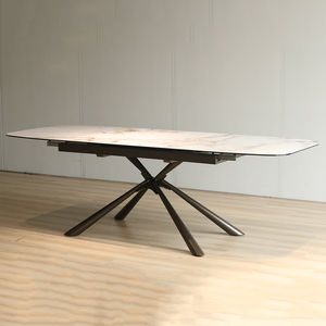 Moderno <span class=keywords><strong>tavolo</strong></span> da pranzo <span class=keywords><strong>in</strong></span> ceramica bianca SDT2034 <span class=keywords><strong>con</strong></span> <span class=keywords><strong>gambe</strong></span> <span class=keywords><strong>in</strong></span> <span class=keywords><strong>metallo</strong></span> casa soggiorno cucina uso per il bagno dell'hotel pannello di <span class=keywords><strong>legno</strong></span> stile - Product Image 3