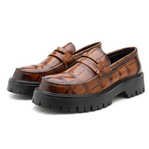 Chaussures habillées pour hommes à semelle épaisse, augmentant la taille, formelles, durables, en acier, bout rond, chaussures en cuir à semelle épaisse, augmentant la taille - Product Image 1