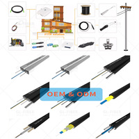 Cable de Fibra Óptica FTTH de 1 km y 2 km, 1F 2 Núcleos, Cable de Fibra Óptica SM de 1.0 mm con Mensajero, 2x0.5 mm FRP para Comunicación