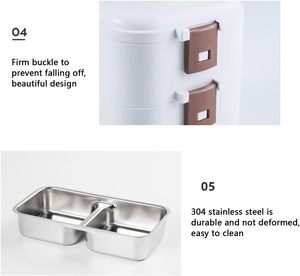 Food Warmer Heated Rice Cookers Portable Car Electric Steamed Cooking <b>Lunch</b> Box Mini Heating 2 Layer Minimalist Multifunction - Product Image 3