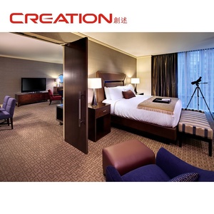 Juego de Dormitorio Individual de <span class=keywords><strong>Hotel</strong></span> Costero de Lujo, Cama con Paneles de Cuero Cosidos a Mano para Suites Premium con Vista al Mar - Product Image 3