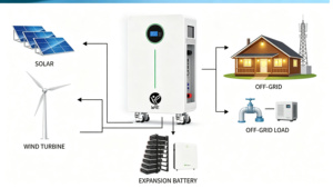 Batterie solaire domestique murale empilable LiFePO4 15 kWh 51,2 V 280 Ah ESS 8000 cycles Hybride Réseau IP20 Intérieur Garantie 10 ans OEM - Product Image 6