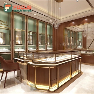 High Visibility Custom Jewelry Display Case Manufacturer Wood Frame Jewelry Shop Showcase Cabinet - Product Image 3