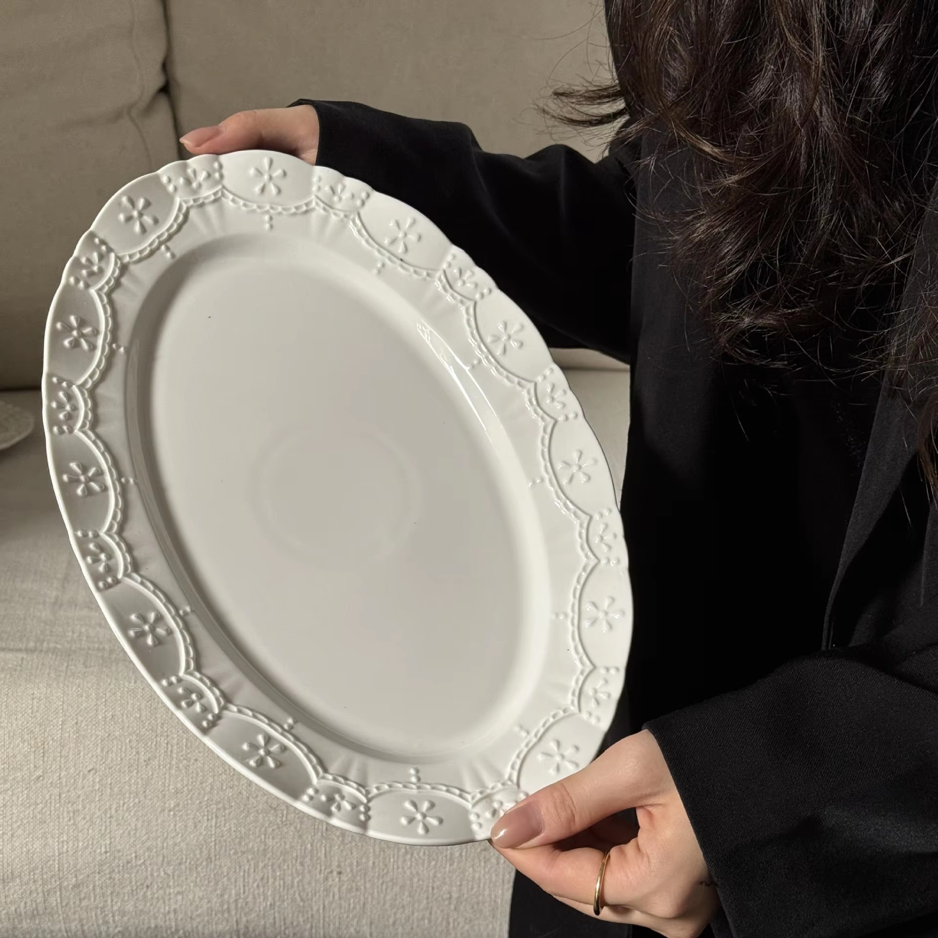 Plaque ovale de 12 pouces 30,5*21*3 cm
