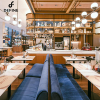 Design moderne personnalisé commercial hôtel restaurant canapé en lin stand café restauration rapide meubles canapé salon sièges banc de stand