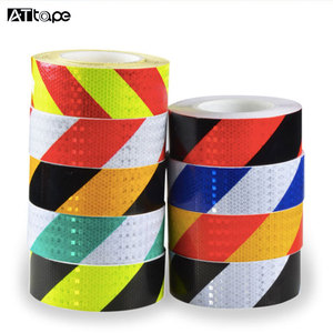 Autocollant de sécurité réfléchissant luminescent jaune-vert en sergé, décoratif, haute visibilité, adhésif acrylique, <span class=keywords><strong>bande</strong></span> PVC simple - Product Image 5