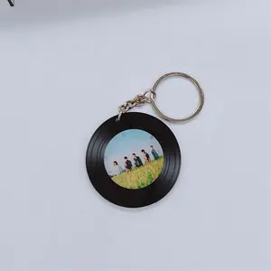 K-pop Star Group Event Souvenir Gifts CD Holder Plastic Custom Music Case Key Chain Mini CD Keychain