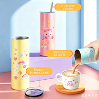 Gobelet isotherme en acier inoxydable à double paroi de 20 oz, fin, droit, vierge, pour sublimation