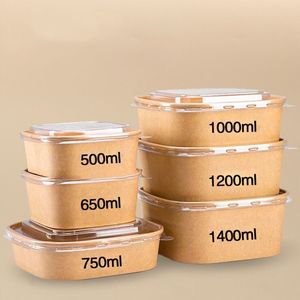 Eco Friendly Take Away Food Box Kraft usa e getta porta il contenitore per cibo da asporto in carta - Product Image 2