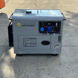 เครื่องกำเนิดไฟฟ้าดีเซลแบบพกพา 5kW 10KW ป้องกันเสียงรบกวนขั้นสูง ได้รับการรับรองมาตรฐาน CE 50/60Hz 110V 220V พร้อม ATS ล้อเลื่อน สำหรับใช้ในบ้าน/ตั้งแคมป์ กรณีฉุกเฉิน - Product Image 1