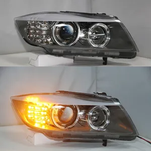 Đèn Pha LED Lắp Ráp Cho BMW E90 330I 320I 318i Angel Eyes Đèn Trước 2005-2009 Năm