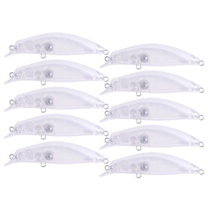 Leurre de pêche Minnow non peint de 7,8 cm et 5,7 g, vierge, pour bricolage, avec billes d'acier, Wobbler pour achigan, brochet, et lucioperca - Vente en gros - Product Image 2