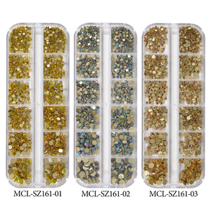 Venta al por Mayor de Piedras de Cristal Redondas Pequeñas y Brillantes de 12 Tamaños Variados, Fáciles de Aplicar, para Decoración de Uñas - Product Image 4