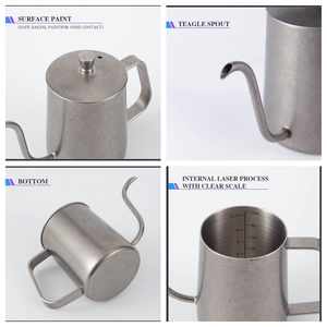Bollitore <span class=keywords><strong>Vintage</strong></span> in Acciaio Inox con Beccuccio a Collo d'Oca per Caffè, 350ml, per Preparazione Manuale, Personalizzabile con Logo - Product Image 2