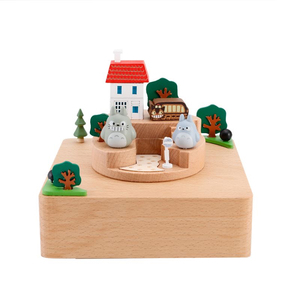 <span class=keywords><strong>Carillon</strong></span> Classico Totoro Rotante in Stile Pastorale, Regalo per Bambini, Regalo di Compleanno per Ragazze, in Legno di Faggio - Product Image 1