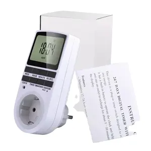 OPEN 220V Elektrischer digitaler programmier barer Timer-Schalter Eu-Stecker Küchen-Timer-Steckdose 230V 50Hz 7 Tage 12/24 Stunden Timing-Buchse