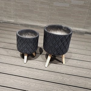 Maceta de Fibra de Vidrio y Arcilla de Alta Calidad, Duradera, Ligera, Diseño Moderno, Ecológica, con Orificio de Drenaje, Capacidad de 3L, para Interiores - Product Image 3