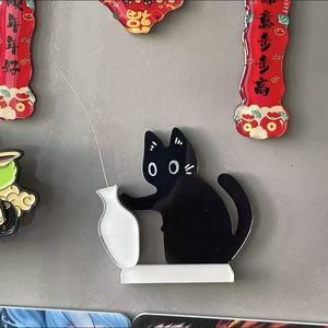 Mignon Aimant de Réfrigérateur en Acrylique en Forme de Chaton, Aimant Magnétique pour Bouteille, Aimant en Forme de Moustache de Chat, 6 Pouces, Forme Irrégulière, pour Composition Florale, Cadeau d'Anniversaire - Product Image 5