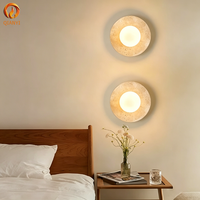 Lampe murale simple en travertin jaune, intensité réglable sur mesure, vente en gros pour couloirs, escaliers, foyer unique texturé, décoration maison et restaurant