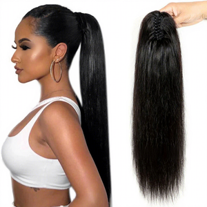 Nuovo Prodotto: Coda di Cavallo Liscia con Clip, Parrucca in Capelli Umani Vergini, Estensione Fissa per Capelli - Product Image 3