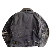 Fabricant de streetwear éclaboussures de peinture, vêtements de travail d'hiver en toile de canard en sergé de coton, vestes de camionneur Detroit Work Bomber pour hommes