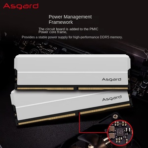 Asgard Hella DDR5-6000-32G-C30 Titanium Silver Armor REG ECC Ensemble de mémoire multi-fréquence, Moule privé, Utilisé pour serveur, Occasion R - Product Image 4